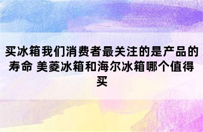 买冰箱我们消费者最关注的是产品的寿命 美菱冰箱和海尔冰箱哪个值得买